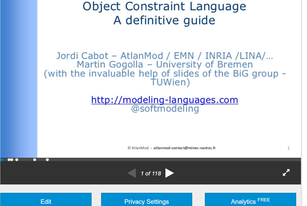 Over 100.000 views for the OCL tutorial slides