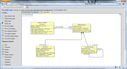 JsUML2 online UML editor