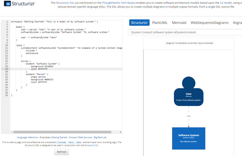 Simple Structurizr example